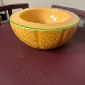 Byron Molds 1978 Cantaloupe Bowl with Orange and Green